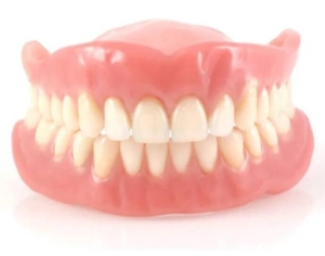 A set of full upper & lower dentures